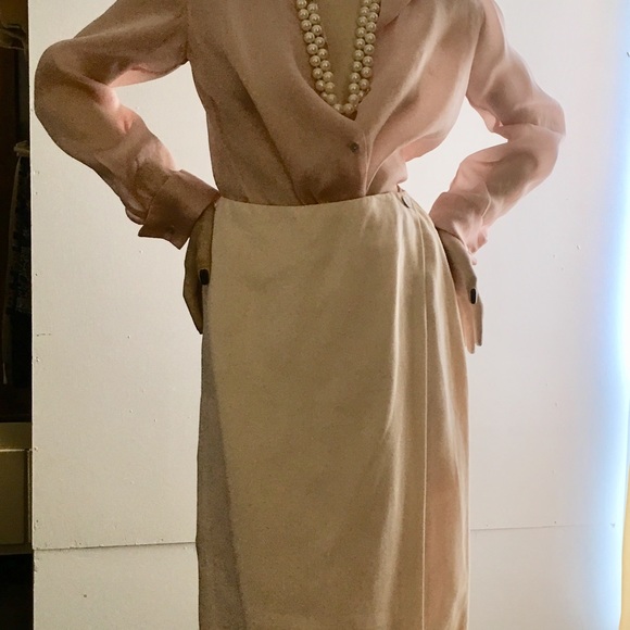 Vintage from 90’s Corky Miller’s Classic Studio Skirt,Pants;Blazer in pink linen - Picture 8 of 14